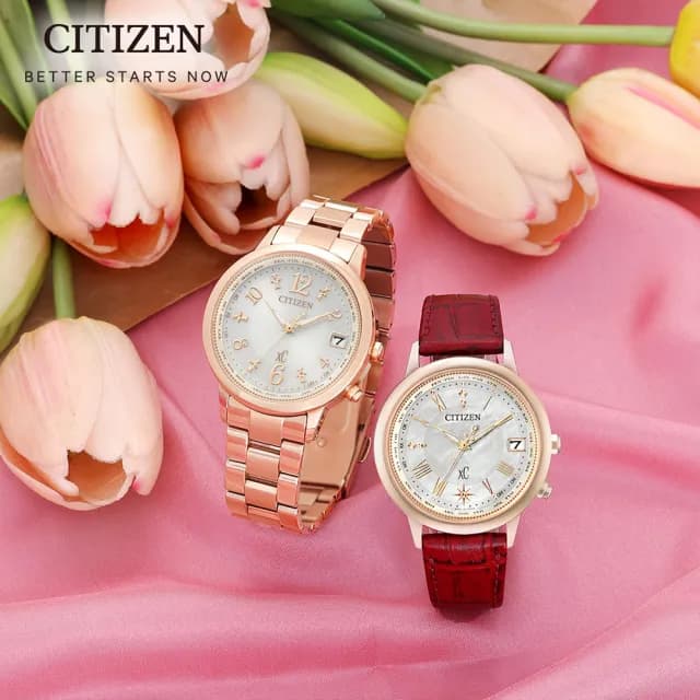 【CITIZEN 星辰】xC系列 光動能電波對時腕錶 七夕 情人節 送禮 推薦(CB1107-58A)