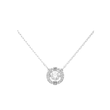 【SWAROVSKI 施華洛世奇】DANCE ROUND 銀色水晶項鍊(限 量 促 銷)