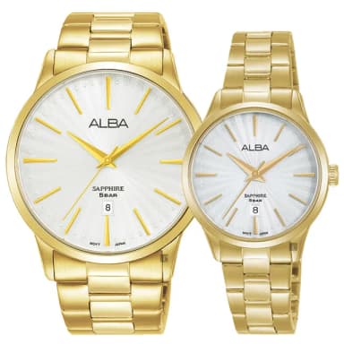 【ALBA】雅柏 東京復古情侶手錶 對錶-41+29mm 禮物 送禮 推薦(AG8K80X5+AH7W36X5)
