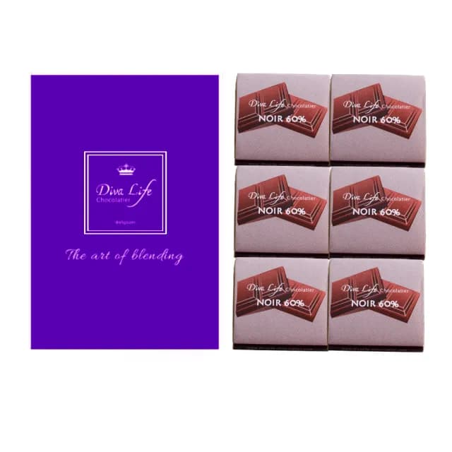 【Diva Life】比利時純巧克力片6入禮盒*5盒-綜合口味