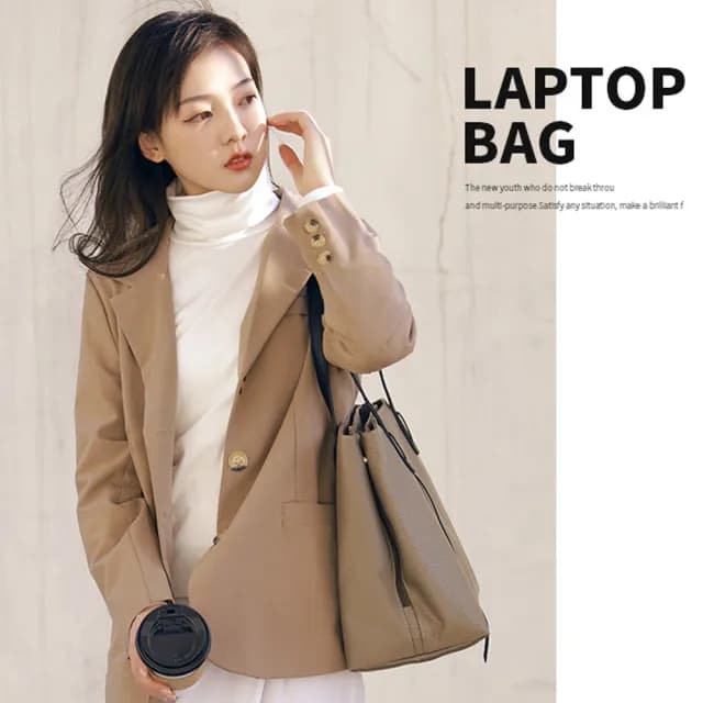【BONum 博紐】情人節禮物 女用牛津布大容量托特單肩商務電腦包(時尚 女用 女仕 筆電包 上班)