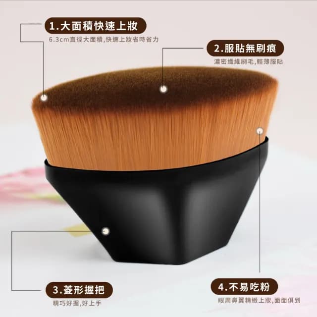 【美妝用具】魔術粉底刷-附防塵蓋(底妝刷 不吃粉 無痕刷 化妝刷 便攜 刷具 美妝刷 化妝刷 魔術刷 交換禮物)