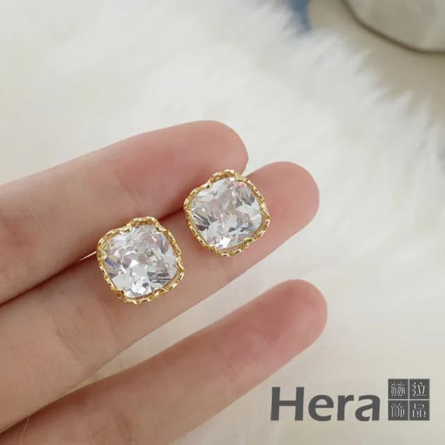 【HERA 赫拉】皓月超閃鑽石925銀針耳環 AEB1(基本款必備)