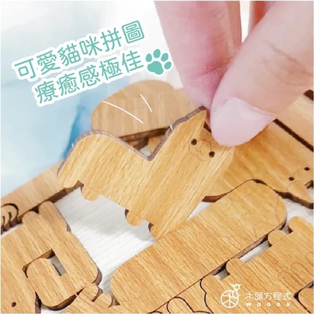 【木頭方程式】萌貓拼圖(拼圖 益智遊戲 禮物 木雕 送禮推薦 貓咪)
