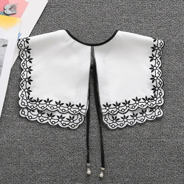 【米蘭精品】現貨+預購 假領子襯衫領片(刺繡花邊大翻領披肩女裝配件情人節生日聖誕節交換禮物74ac8)