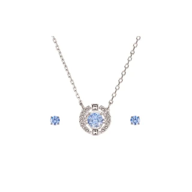 【SWAROVSKI 施華洛世奇】藍色 Sparkling Dance 水晶套組(真 品 平 輸)