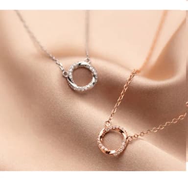【Porabella】925純銀鋯石項鍊  莫比烏斯環項鍊Necklace