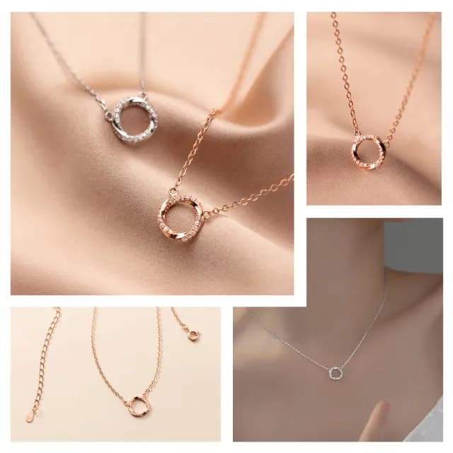 【Porabella】925純銀鋯石項鍊  莫比烏斯環項鍊Necklace