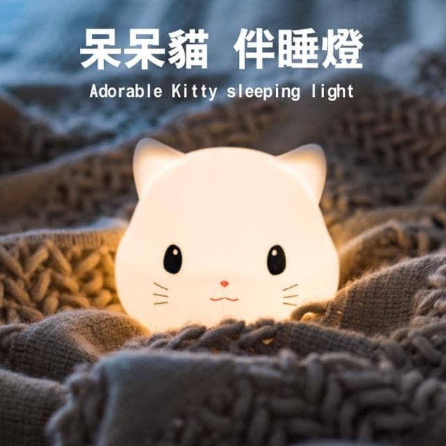 呆呆喵伴睡燈/小夜燈(床頭燈 氣氛燈 聖誕/生日禮物)