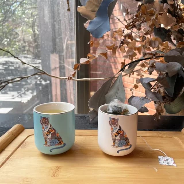 【TALES 神話言】水虎福杯-小茶杯2入(文創 藝術 Chris 虎年 招財)