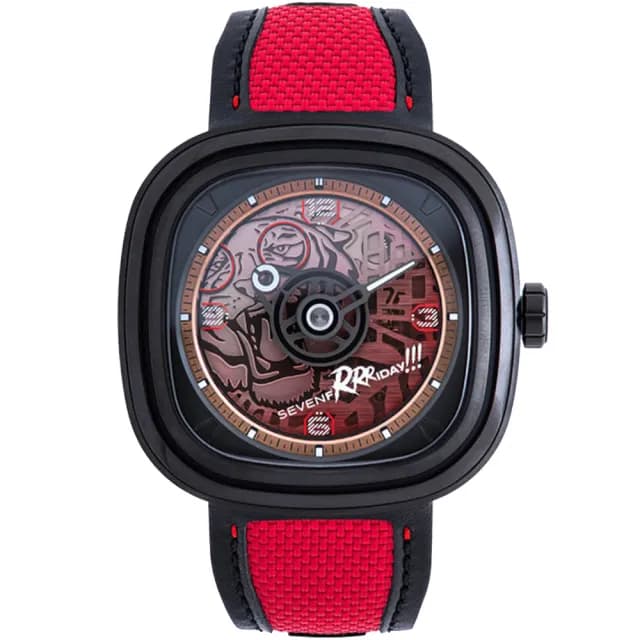 【SEVENFRIDAY】虎年限量版 自動上鍊機械錶-紅/45x45.6mm 送禮 禮物 推薦(T3/05)
