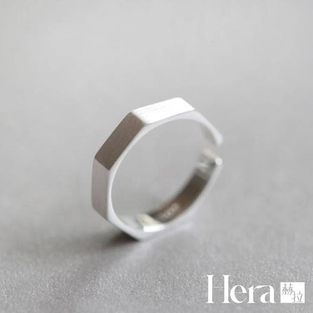 【HERA 赫拉】精鍍銀螺帽幾何戒指可調節指環 H111030110(女戒 情人節禮物 生日禮物)