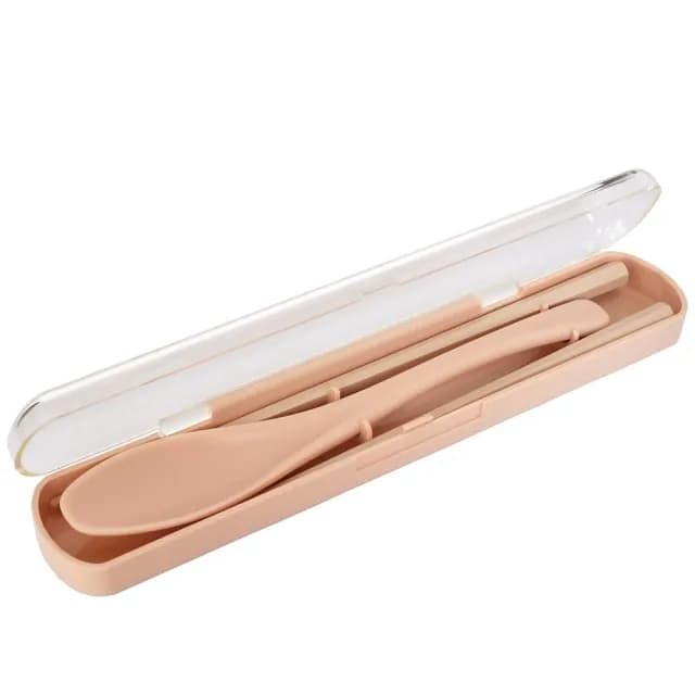 【DAIDOKORO】日本製莫蘭迪粉紅色頂級耐熱抗菌環保餐具組(可機洗/六角筷/抗菌加工/便攜式環保筷子湯匙)