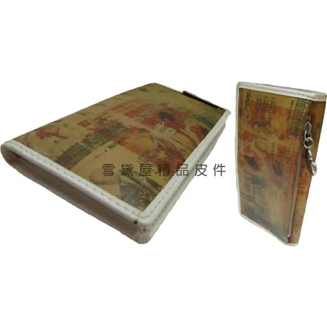 【SNOW.bagshop】情人節禮物 真皮包包  名片夾特殊大容量(復古仿舊風格設計100%進口牛皮革材質二折暗釦型主