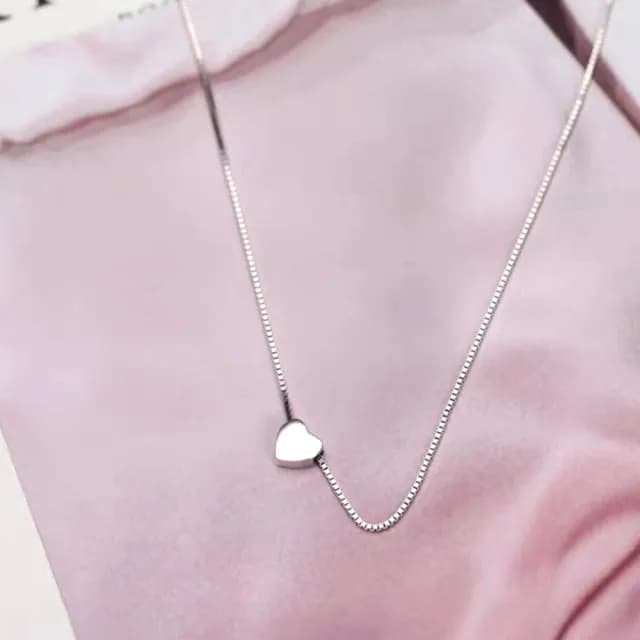 【KT DADA】包包 飾品精品 純銀裸鍊好看項鍊 鎖骨鍊 愛心項鍊 純銀項鍊 網紅項鍊 IG項鍊 專櫃項鍊 韓
