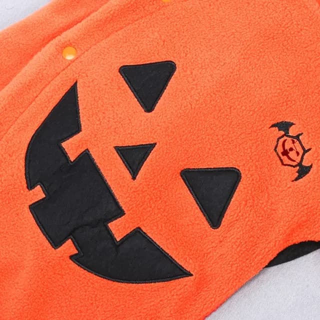 【橘魔法】南瓜小惡魔棉絨長袖連身包屁衣+小翅膀(萬聖節服裝 萬聖節 角色扮演 裝扮 男童 女童 童裝)