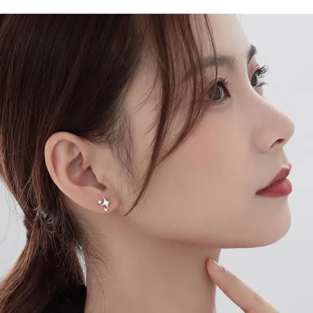 【Umi】璀璨星空星星銀河造型耳環(日韓時尚潮流女飾品 銀色耳飾 耳針 耳墜 耳釘 生日 情人節 禮物)