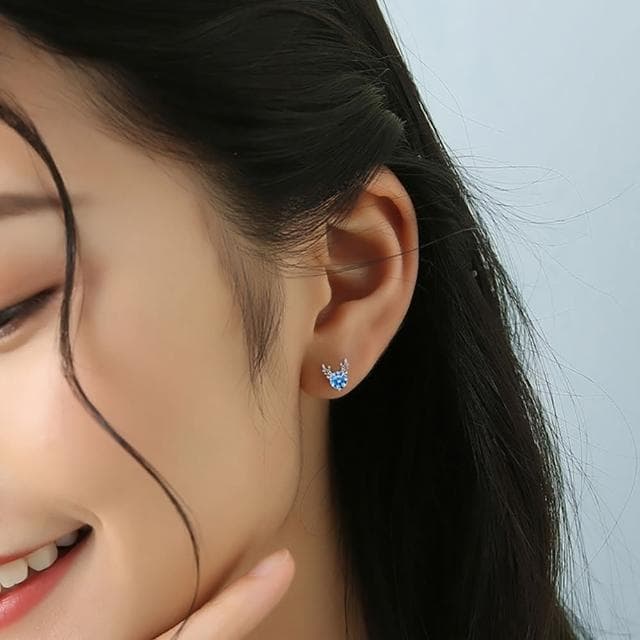 【Umi】一鹿有你可愛小鹿造型鋯石耳環(日韓時尚潮流女飾品 銀色耳飾 耳針 耳墜 耳釘 生日 情人節 禮物)