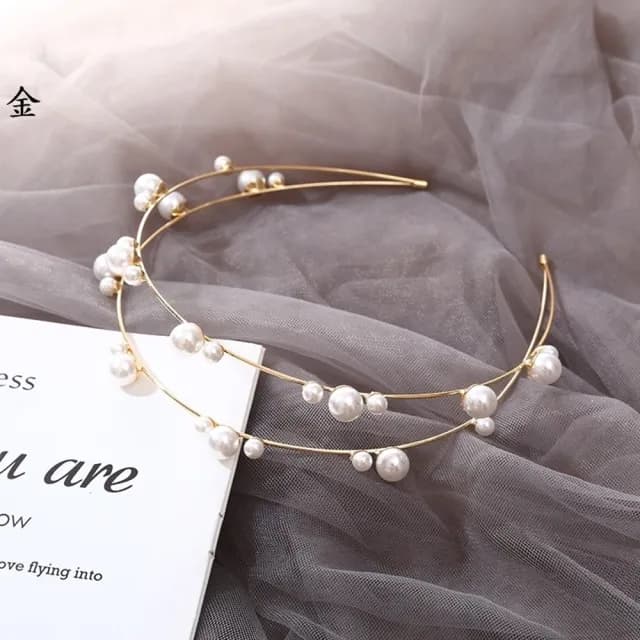 【巴黎精品】情人節禮物 現貨+預購 髮箍珍珠髮飾(雙排細款復古簡約女飾品2色a1da1)