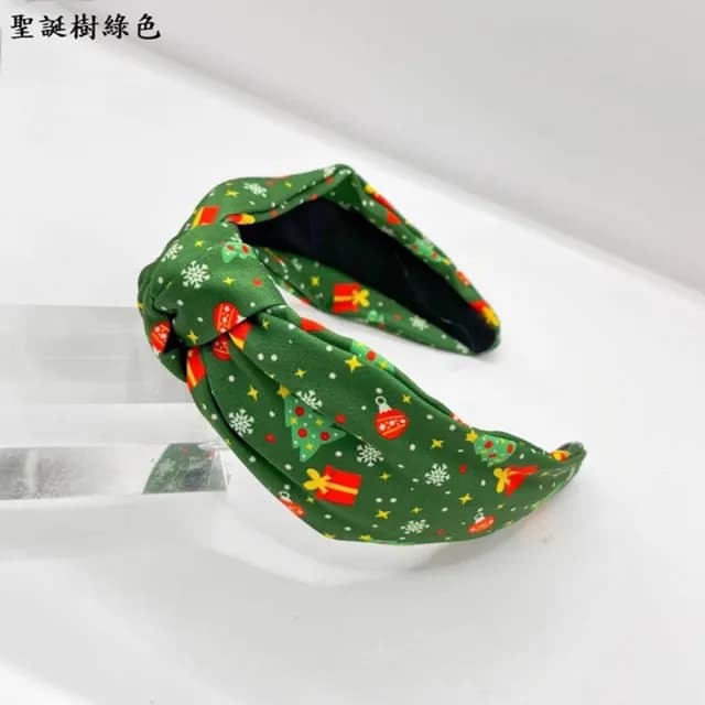 【巴黎精品】情人節禮物 現貨+預購 髮箍布藝髮飾(立體打結聖誕節印花女飾品3色a1da11)