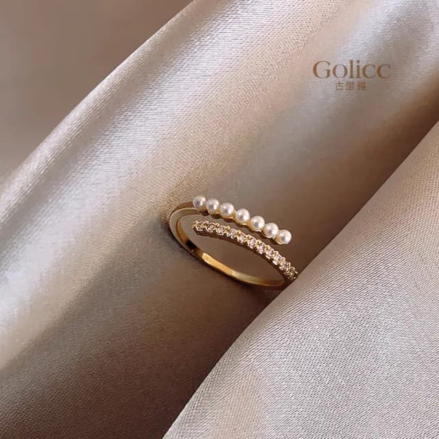 【Golicc】戒指 珍珠 指環(99購物限定 生日 造型戒 食指戒 尾戒 禮物)