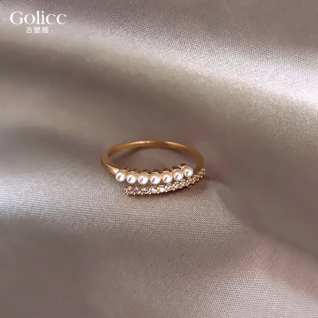 【Golicc】戒指 珍珠 指環(99購物限定 生日 造型戒 食指戒 尾戒 禮物)