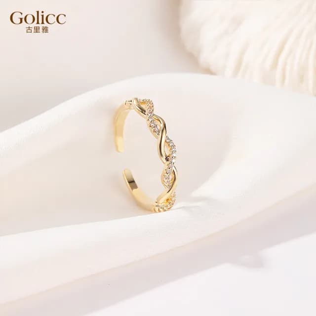 【Gulicc】戒指 麻花 開口(雙11 聖誕節 生日 造型戒 食指戒 尾戒 禮物)