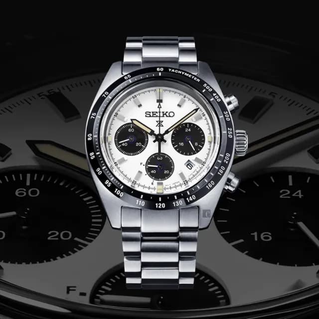 【SEIKO 精工】Prospex SPEEDTIMER 太陽能三眼計時熊貓錶 禮物 送禮 推薦(SSC813P1/V192-0AF0S)