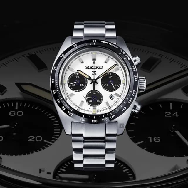 【SEIKO 精工】Prospex SPEEDTIMER 太陽能三眼計時熊貓錶 禮物 送禮 推薦(SSC813P1/V192-0AF0S)