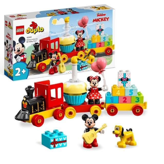 【LEGO 樂高】得寶系列 10941 米奇米妮生日火車(火車玩具 數字學習 禮物)