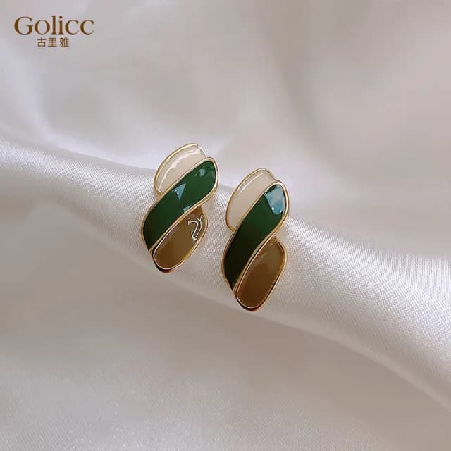 【Golicc】彩色 滴釉 耳環(七夕 情人節 生日 飾品 耳釘 耳飾 耳墜 禮物)