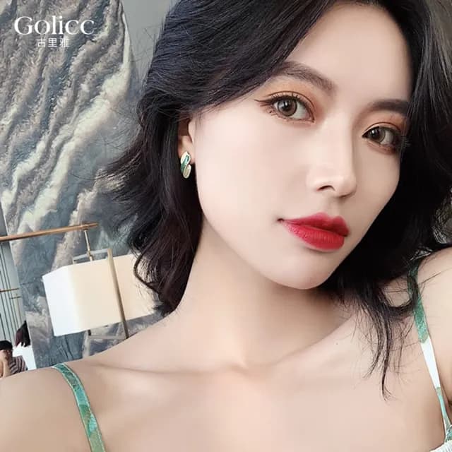 【Golicc】彩色 滴釉 耳環(七夕 情人節 生日 飾品 耳釘 耳飾 耳墜 禮物)