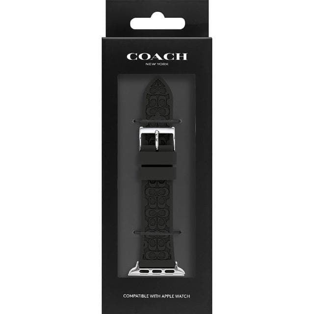 【COACH】Apple Watch 錶帶 38/40mm 適用 矽膠錶帶 - 黑色 520禮物 送禮(不含手錶)