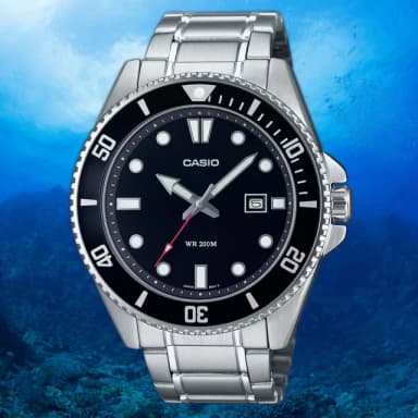 【CASIO 卡西歐】黑水鬼 槍魚 200米潛水錶 運動手錶 考試手錶 學生錶 送禮 禮物 推薦(MDV-107D-1A1V)