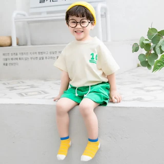 【橘魔法】（5雙一組）透氣網眼撞色拚接拚色中筒襪(短襪 襪子 中童 中性款 兒童 童襪 男童 女童 童裝)