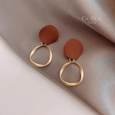 【Golicc】耳環 簡約 復古(七夕 情人節 生日 飾品 耳釘 耳飾 耳墜 禮物)