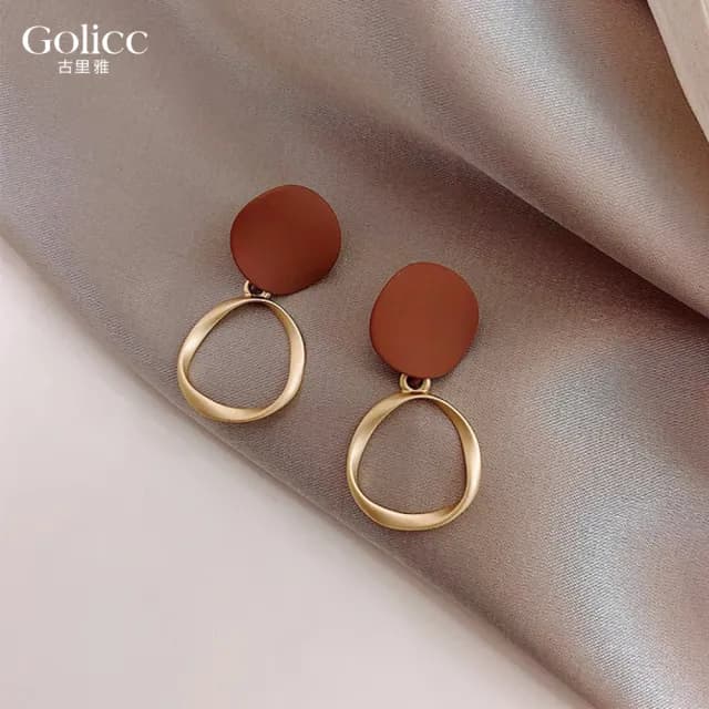 【Golicc】耳環 簡約 復古(七夕 情人節 生日 飾品 耳釘 耳飾 耳墜 禮物)