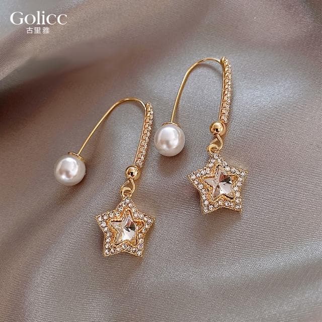 【Golicc】耳環 五角星(母親節 生日 情人節 飾品 耳釘 耳飾 耳墜 禮物)