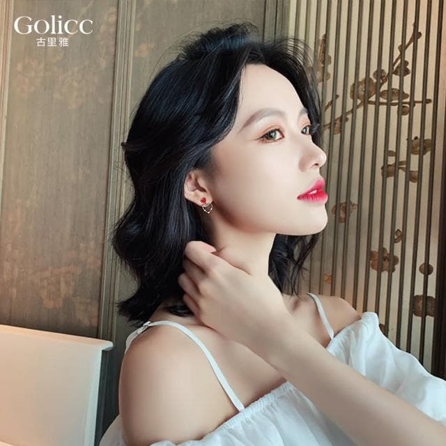 【Golicc】耳環 小紅心(母親節 生日 情人節 飾品 耳釘 耳飾 耳墜 禮物)