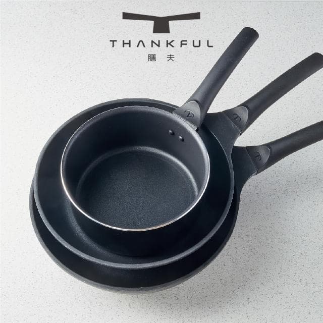 【THANKFUL 膳夫】鈦離子不沾小奶鍋 18cm 含蓋(不沾鍋 平底鍋 IH爐 電磁爐 湯鍋 情人節 禮物 尾牙)