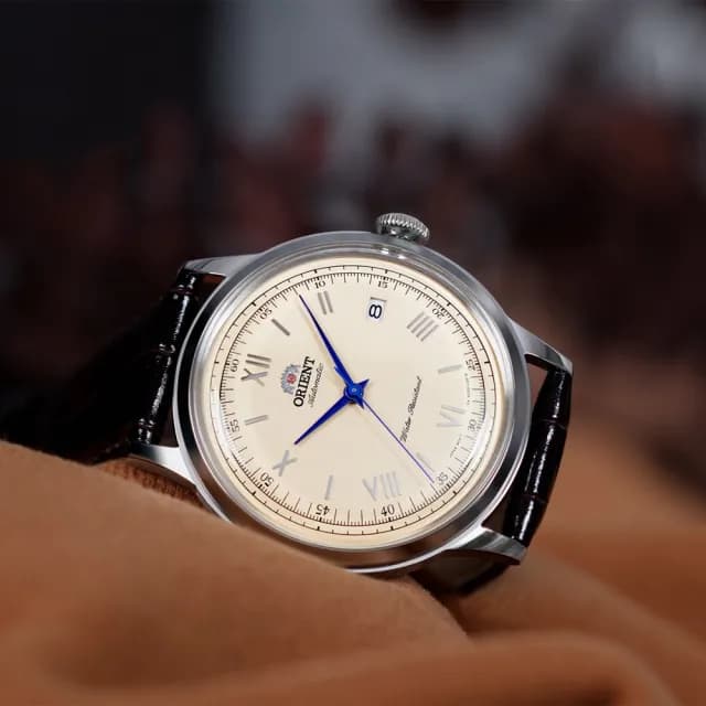 【ORIENT 東方錶】DATE Ⅱ 復古紳士日期機械錶-咖啡x銀框/40.5mm 情人節禮物(TAC00009N)