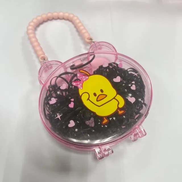 【bibi】情人節禮物 3入組合可愛手提小熊收納盒裝橡皮筋(盒裝箱皮筋)