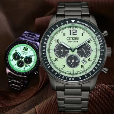 【CITIZEN 星辰】夜光錶盤 型男必備 三眼計時 光動能腕錶 畢業禮物 送禮 推薦(CA4507-84X)
