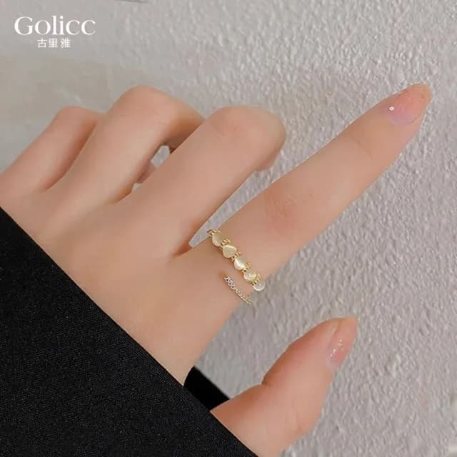 【Gulicc】戒指 微鑲 閃鑽 貓眼石(雙11 聖誕節 生日 造型戒 食指戒 尾戒 禮物)