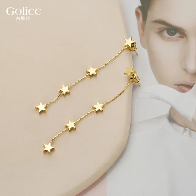 【Golicc】耳環 歐美 長流蘇 時尚(七夕 情人節 生日 飾品 耳釘 耳飾 耳墜 禮物)