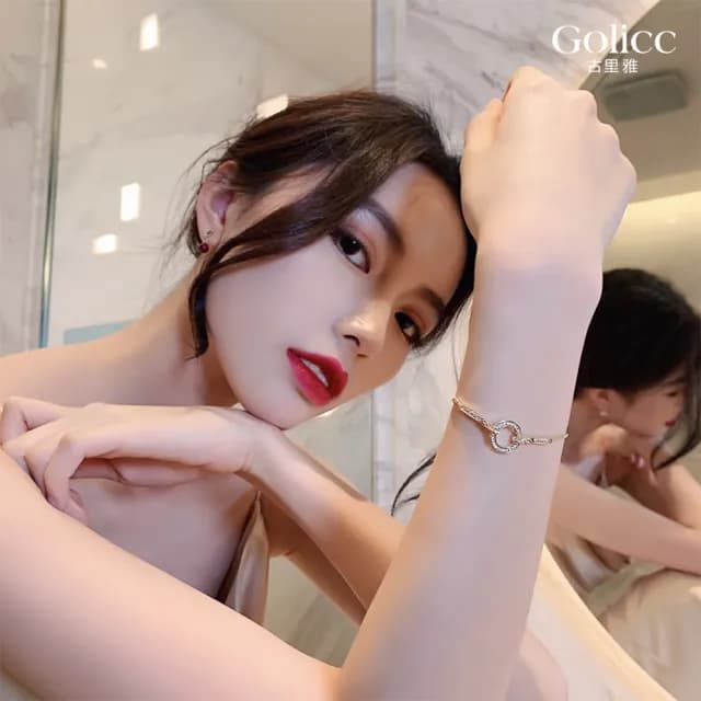 【Golicc】手鍊 滿鑽 圓環(七夕 情人節 生日 手環 手繩 首飾 飾品 禮物)