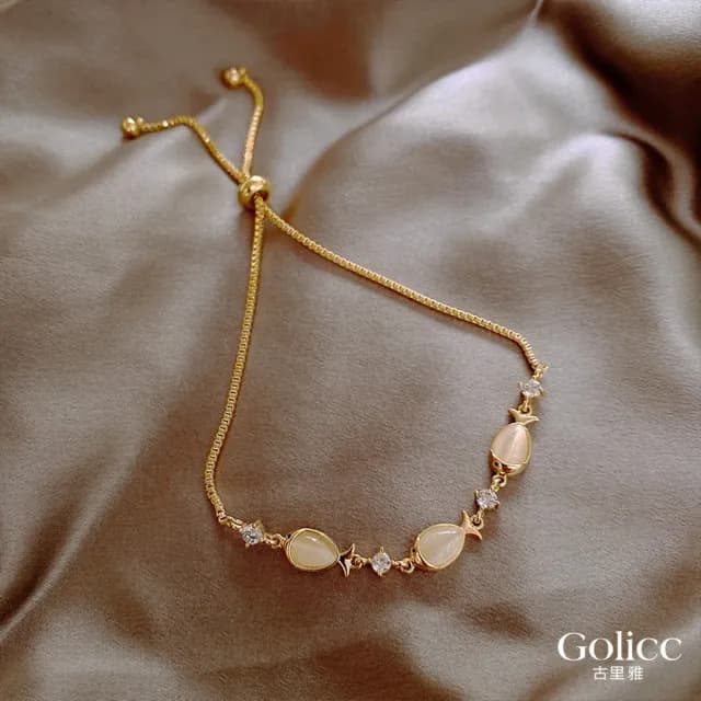 【Golicc】手鍊 簡約 貓眼(七夕 情人節 生日 手環 手繩 首飾 飾品 禮物)
