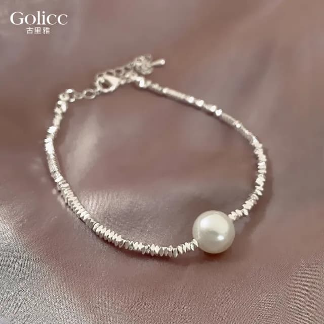 【Golicc】輕奢碎銀子 柔美珍珠手鍊(99購物限定 生日 手環 手繩 首飾 飾品 禮物)