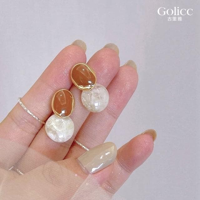 【Golicc】耳環 氣質 復古 圓形(母親節 生日 情人節 飾品 耳釘 耳飾 耳墜 禮物)