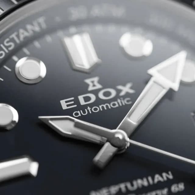 【EDOX 伊度】Neptunian 海神 68H超動能300米潛水機械錶-黑/42mm 送禮 禮物 推薦(E80801.3NM.NIN)
